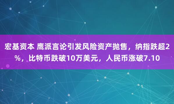 宏基资本 鹰派言论引发风险资产抛售，纳指跌超2%，比特币跌破10万美元，人民币涨破7.10