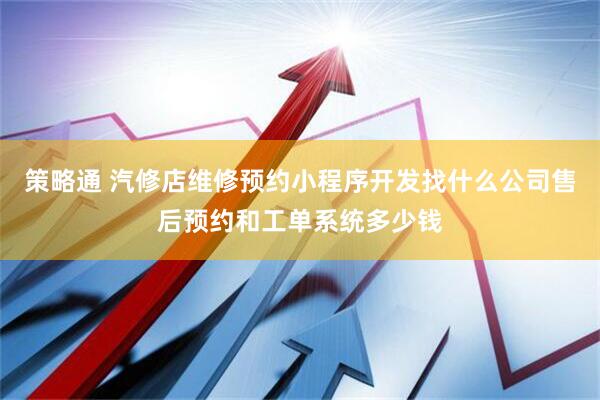 策略通 汽修店维修预约小程序开发找什么公司售后预约和工单系统多少钱